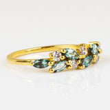 Light Blue Leave Ring