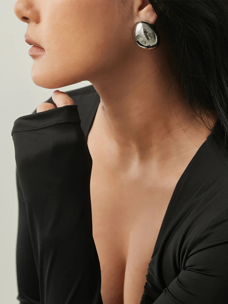 The Half Round Ball Earring