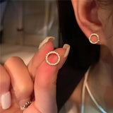 Delicate Small Circle Stud Earrings