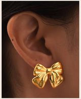 French Retro Earrings 18k Gold Plated Stainless Steel