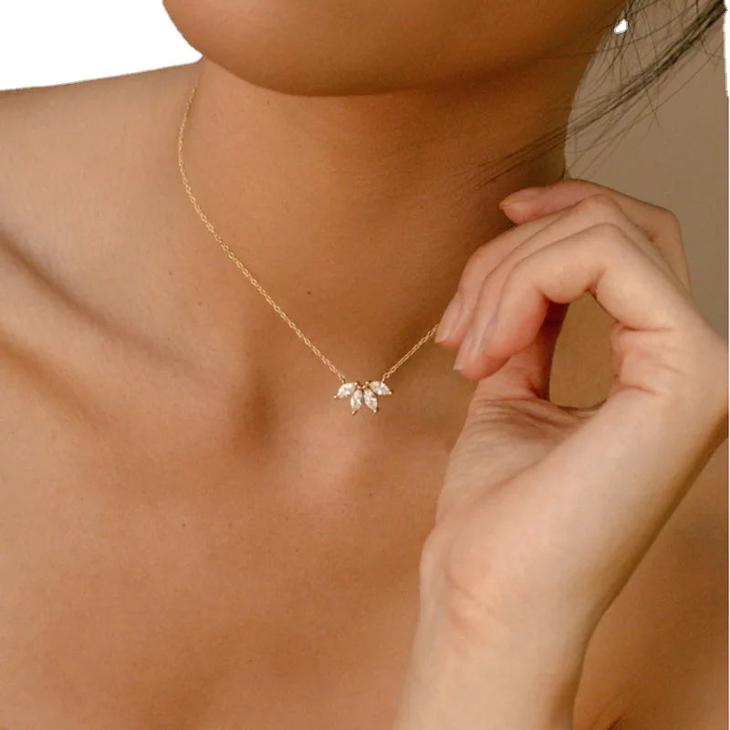 CZ Leaf Necklace