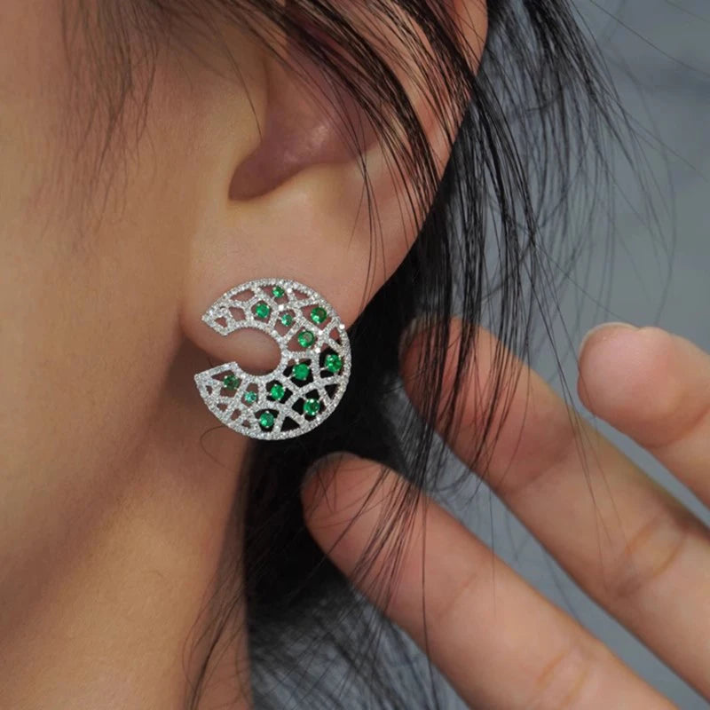 Green & White Zirconia Earring