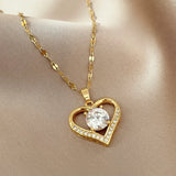 Artificial Gems Heart Necklace