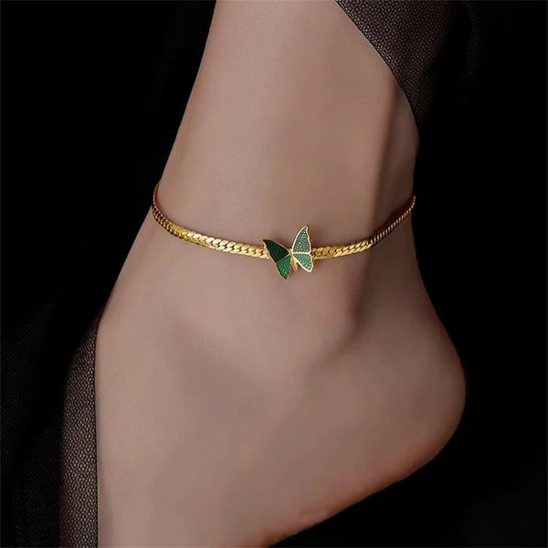 Green Butterfly Anklet