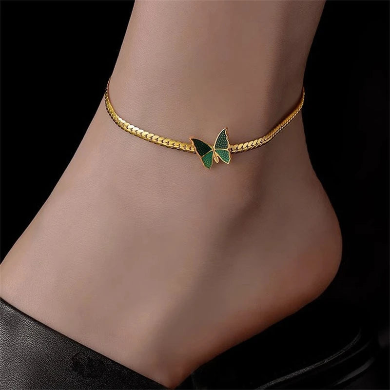 Green Butterfly Anklet