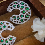 Green & White Zirconia Earring