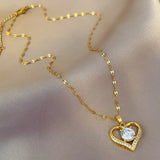 Artificial Gems Heart Necklace