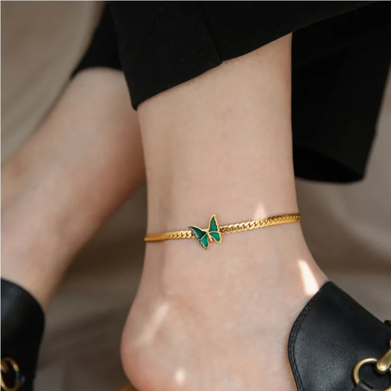 Green Butterfly Anklet