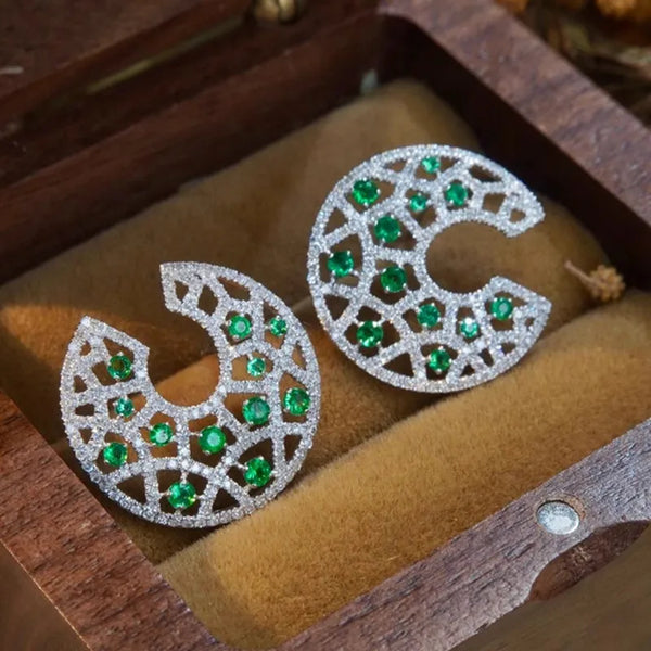 Green & White Zirconia Earring