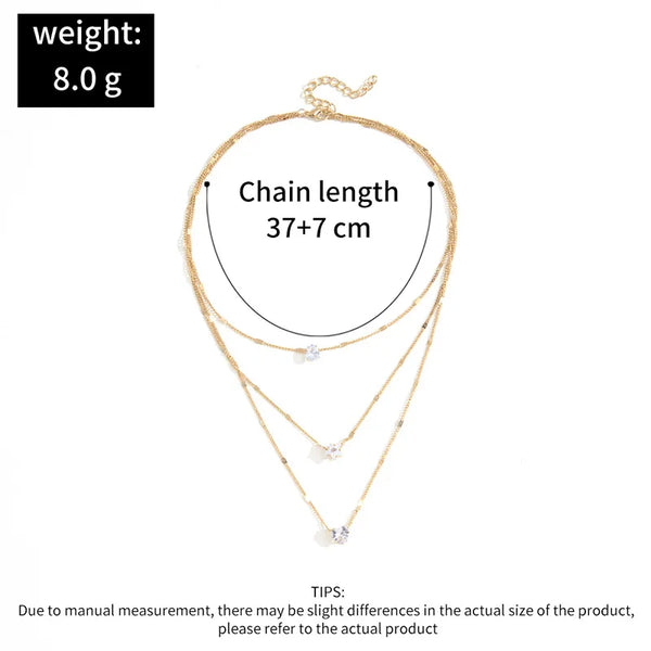 Multilayer Chain Faith Pendant Necklace