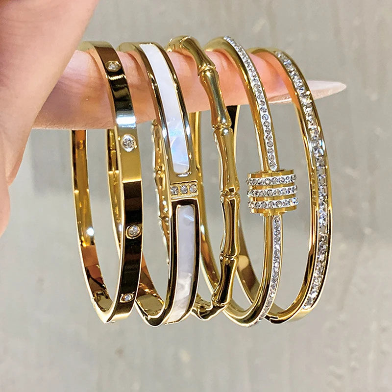 High-end 18K Golden Titanium Steel Bracelet