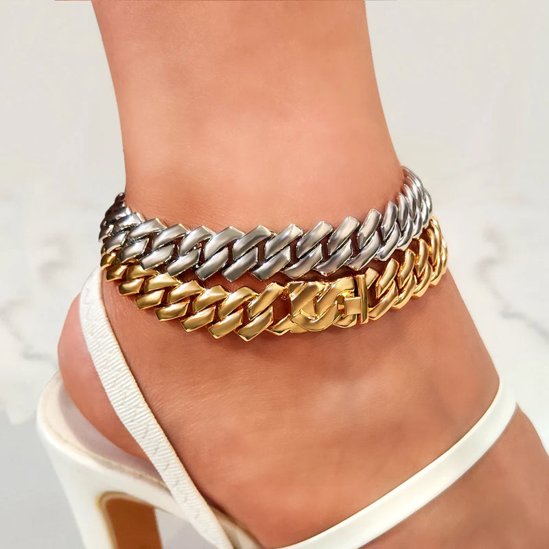 Chunky Metal Cuban Chain Anklet