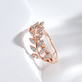 Natural Zircon Leaf Ring