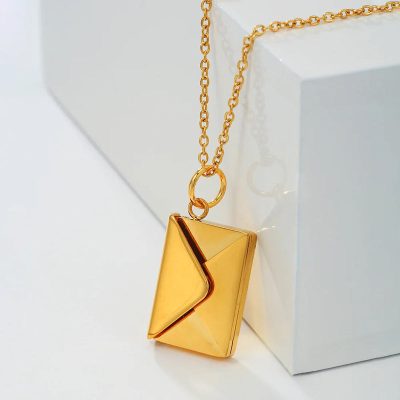 Love You Envelope Pendant Necklace