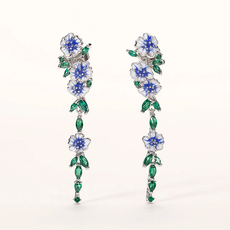 Blue Flower Earrings