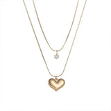 Double Layer Heart Snake Chain Necklace