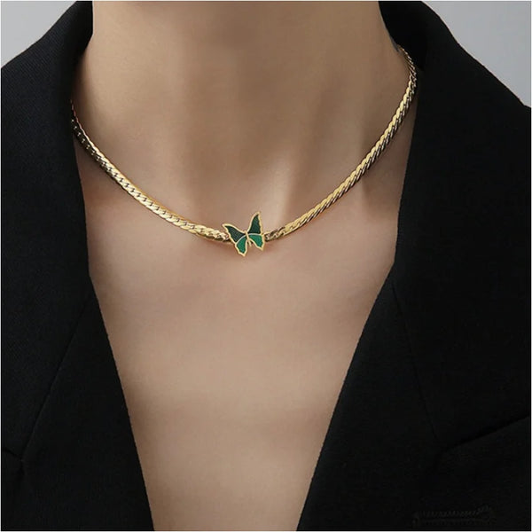 Green Butterfly Necklace