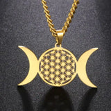 Flower of Life & the Moon Necklace