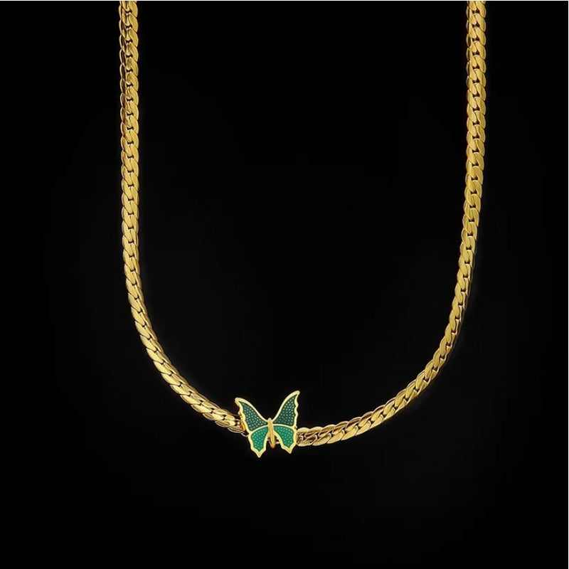 Green Butterfly Necklace