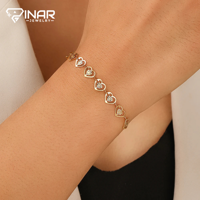 Stainless Steel Romantic Light Heart Bracelet