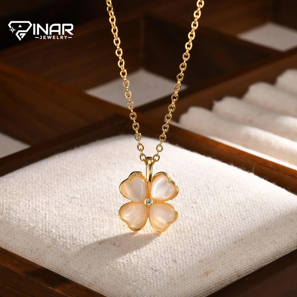 Four Clover Opal Flower Pendant