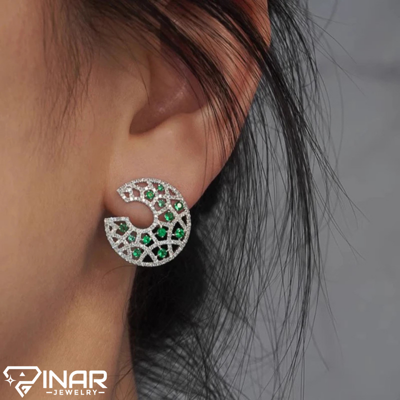 Green & White Zirconia Earring