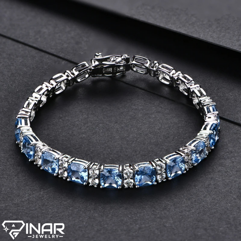 Created Blue Spinel Bracelet