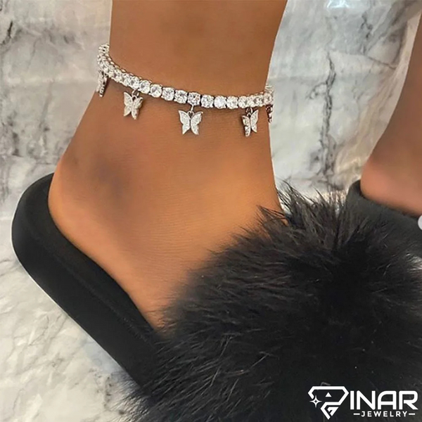 Crystal Butterfly Anklet