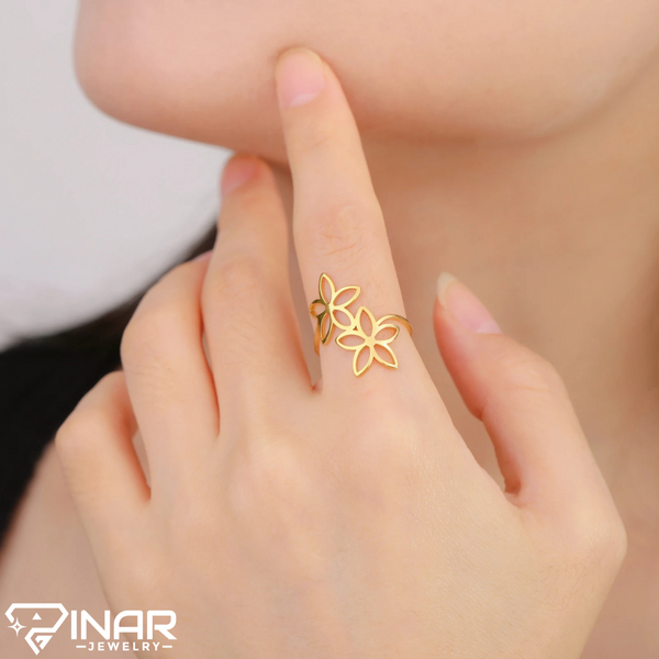 Korean Double Flower Ring