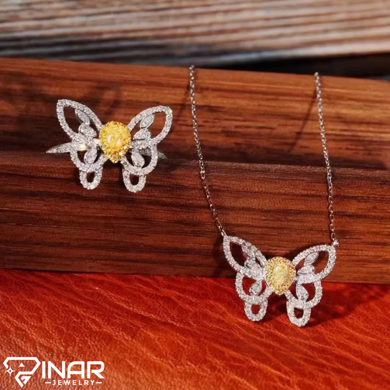 Fairy Butterfly Set Ring & Necklace