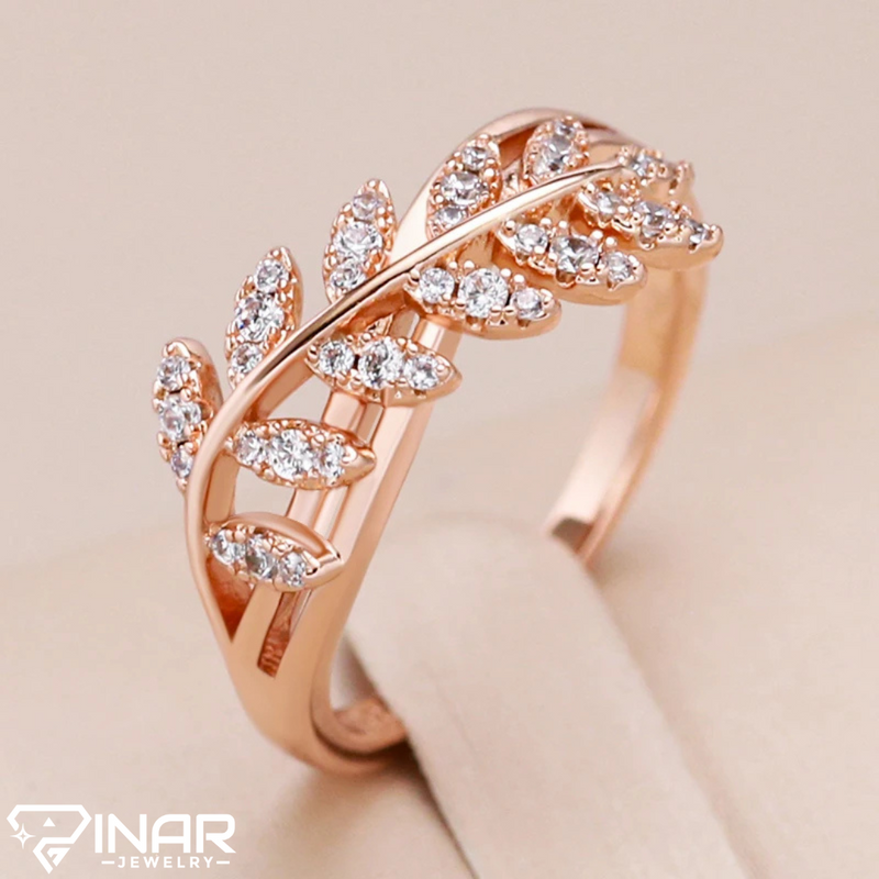 Natural Zircon Leaf Ring